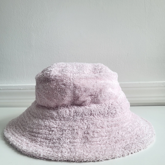 New GANNI Logo Embroidered Terrycloth Bucket Beach Hat Mary's Rose NWT Size XS/S - Picture 7 of 15